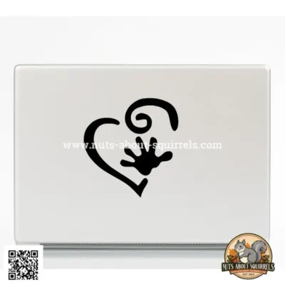 Opossum Paw Print in a Heart Vinyl Decal – 4.5″ × 4.5″