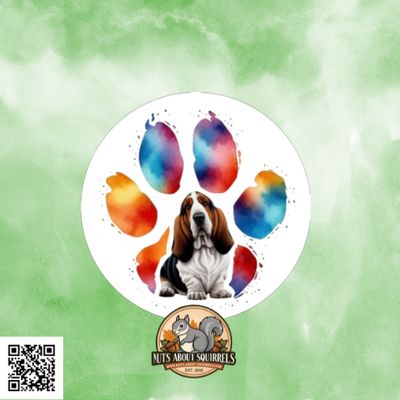 Colorful Basset Hound Sticker – 3.5″ Water Resistant Decal for Dog Lovers