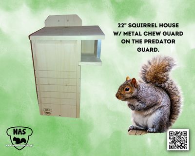 Squirrel Nesting Box – Handmade Wildlife Shelter for Gray Squirrels – Predator-Safe, Rehabber Approved