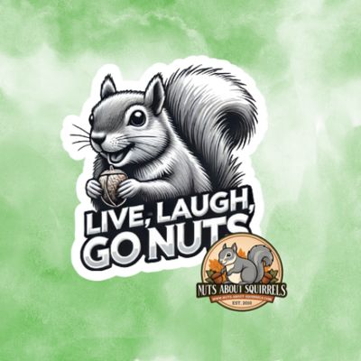 Live, Laugh, Go Nuts! Squirrel Sticker