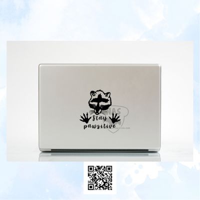 Stay Pawsitive Raccoon Vinyl Decal