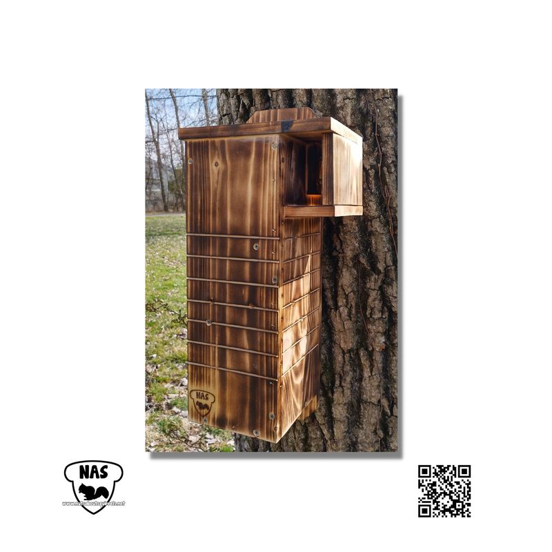 Flying Squirrel Tower Nest Box – Scorched Finish –  Wildlife Rehab-Approved Shelter for Northern or Southern Flying Squirrels