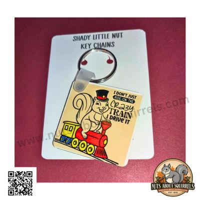 Gladys's I Don't Just Ride on the Crazy Train Key Chain &amp; Cranky Sticker Bundle
