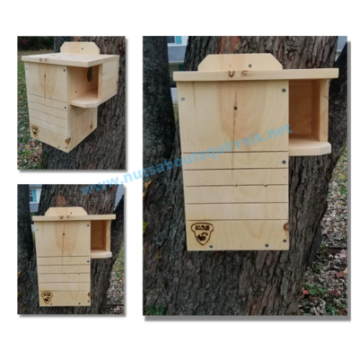 Wildlife Rehab‑Approved Squirrel Nesting Box with Covered Porch