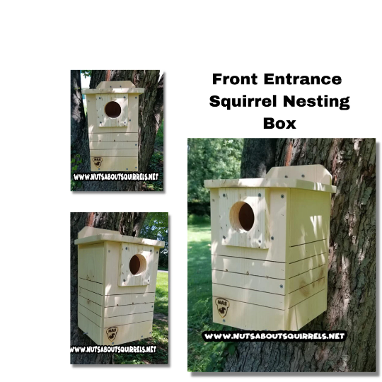 Squirrel Nesting Box w/ Front Entrance
