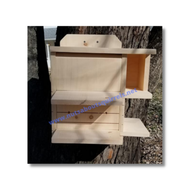 Fox Squirrel Nesting Condo – Wildlife Rehab Approved Squirrel Shelter- FSC Pine Handmade Squirrel House