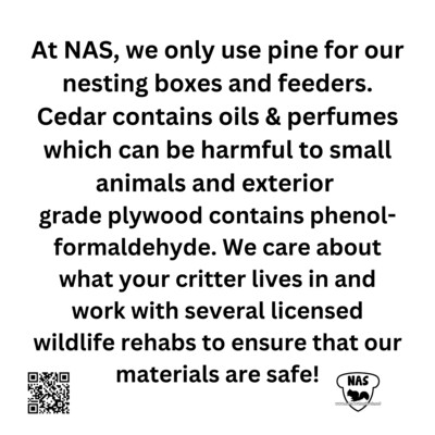 Squirrel Nesting Box – Predator-Resistant Entrance – Rehab Approved for Fox Squirrels and Gray Squirrels