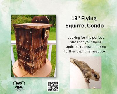 Wildlife Rehab‑Approved Flying Squirrel Condo – Scorched‑Wood Finish