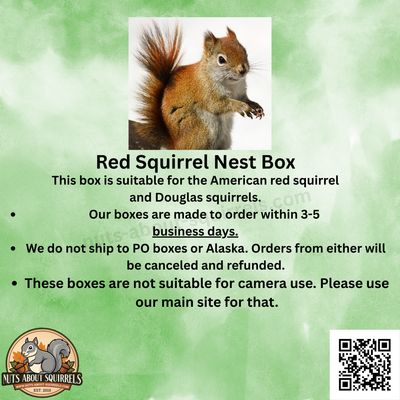 Red Squirrel Nesting Box – Scorched Finish Wildlife Rehab-Approved Squirrel House –Predator-Resistant Design with Wrap Around Side Porch