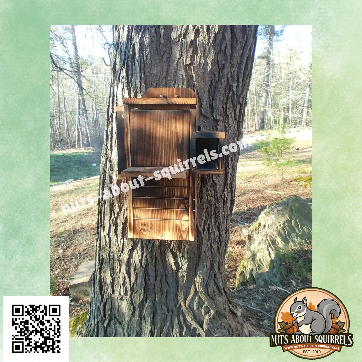 Wildlife Rehab-Approved Squirrel Nest Box with Wireless Camera – Choose for Gray, Fox or Flying Squirrels