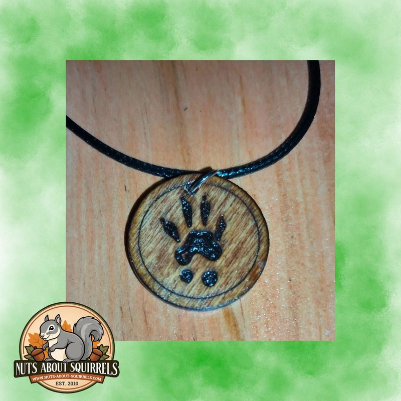 Handmade Squirrel Paw Print Necklace Handmade Squirrel Paw Print Necklace