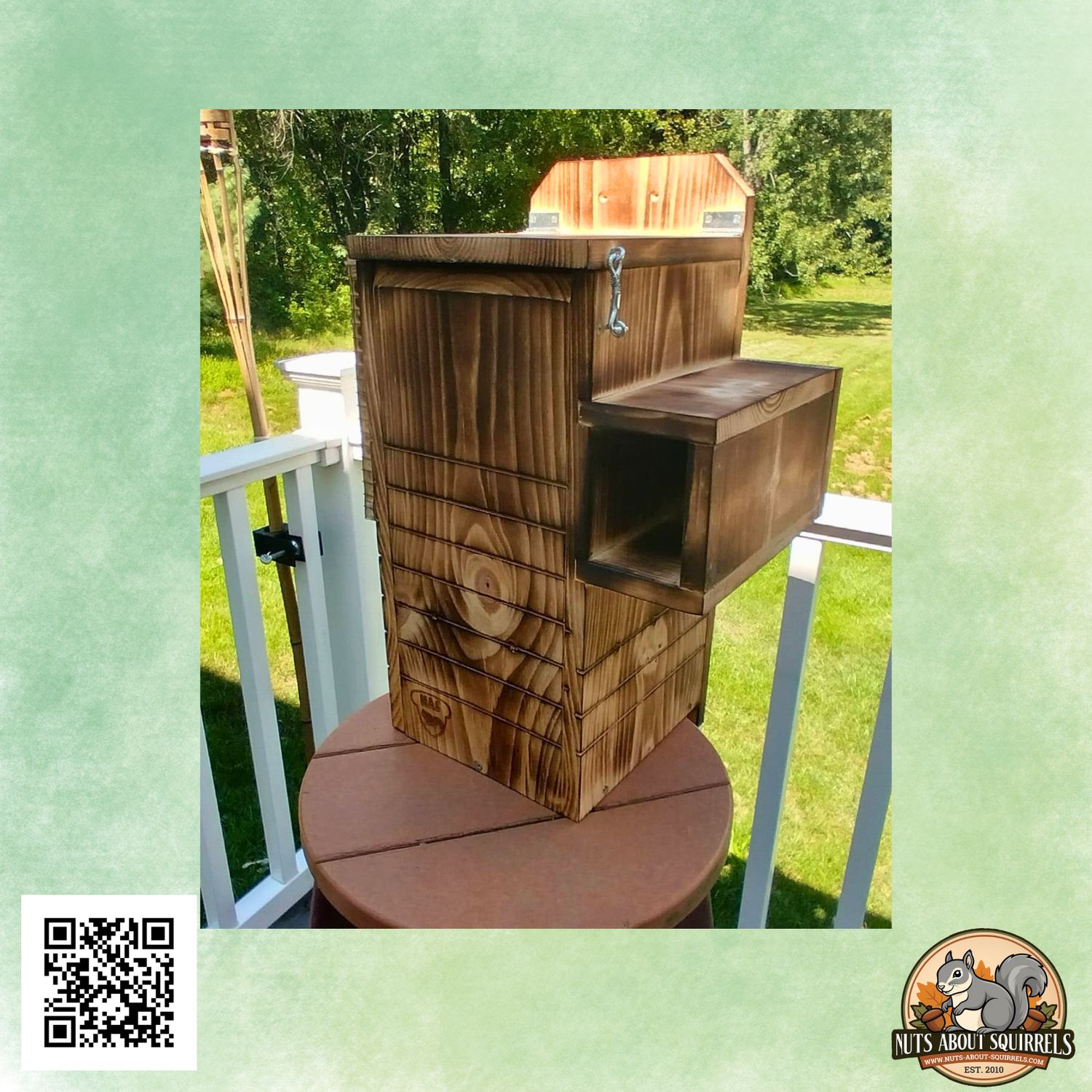 Wildlife Rehab-Approved Squirrel Nest Box with Blink Wireless Camera – Choose for Gray, Fox or Flying Squirrels Wildlife Rehab-Approved Squirrel Nest Box with Blink Wireless Camera – Choose for Gray, Fox or Flying Squirrels