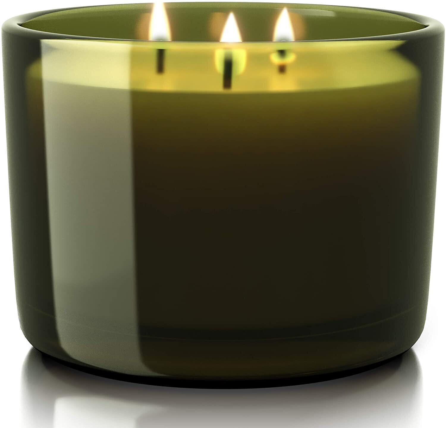 FFr Candle Green Glass 3-Wick