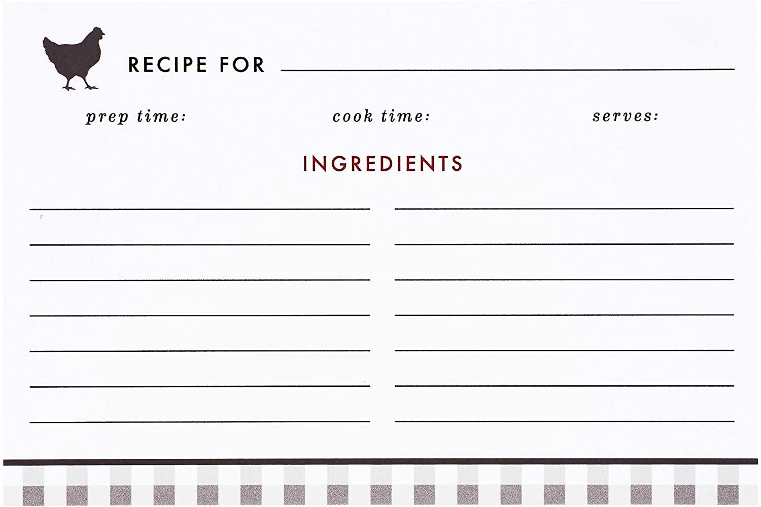 Recipe Cards 4 x 6 Home Cooked