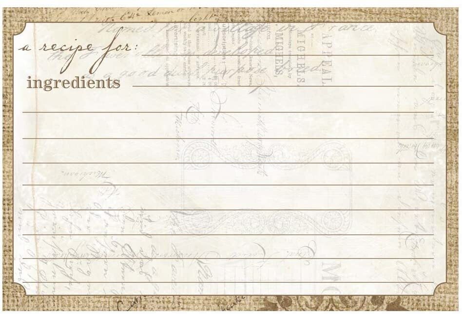 Recipe Cards 4x6 Perfect Setting