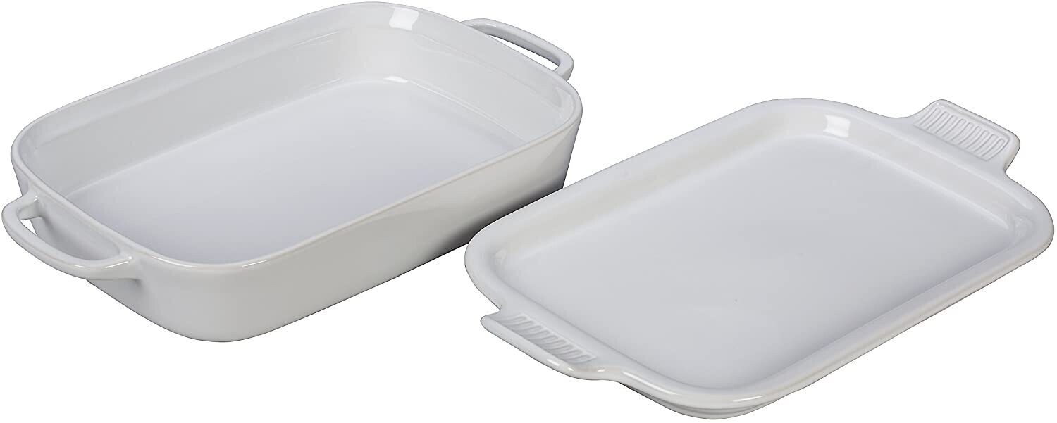 Baker Rec w/Platter Lid White 3.5 Q