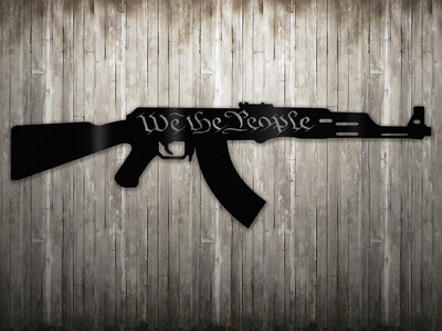 AK 47 Metal Sign