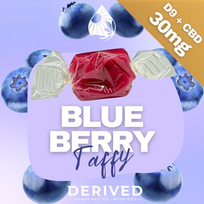 Derived Creations - Blueberry Taffy 2:1 Single 20mgTHC:10mgCBD Main Image