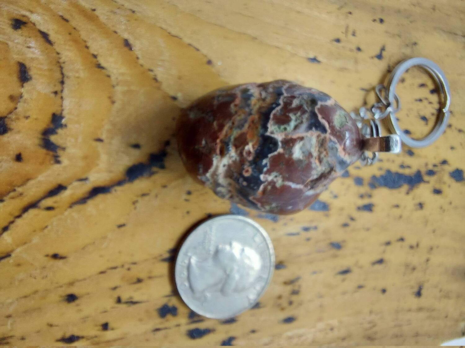 Thunderegg keychain/Thunderegg Keyring/polished agate