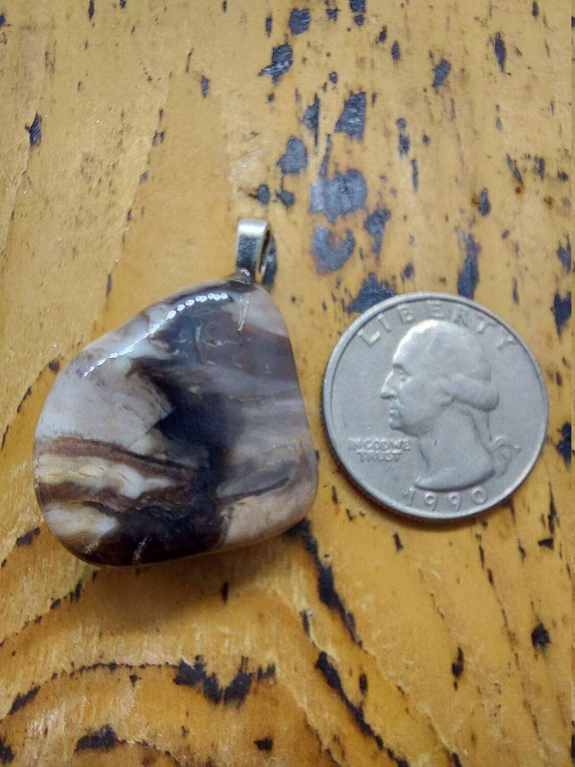 Petrified wood pendant