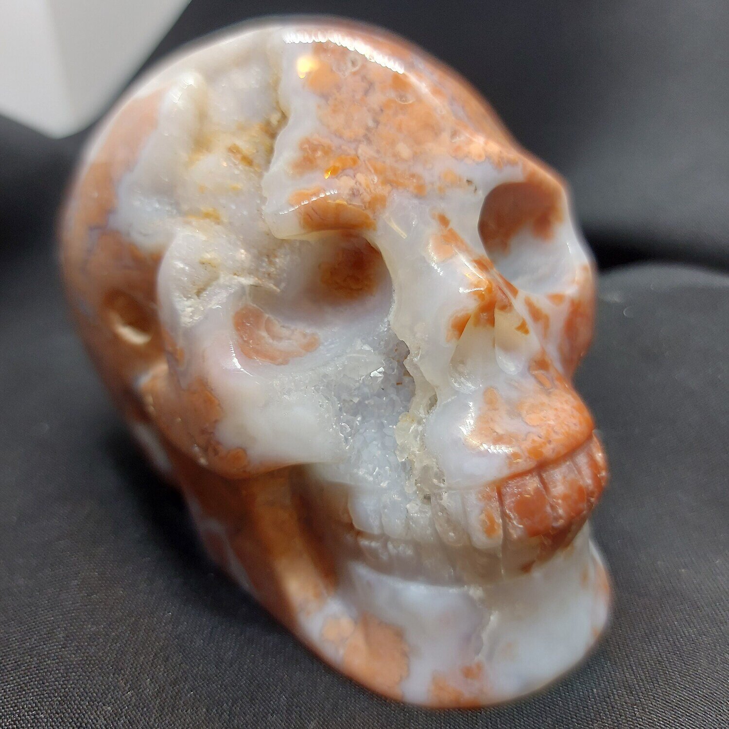 Cotton Candy Agate Scull.
