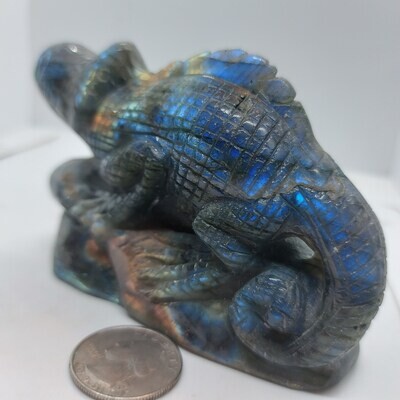 Labradorite Lizard Carving