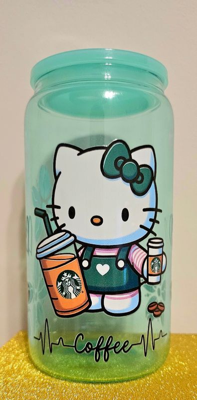 Kitty Coffee Glass Jar