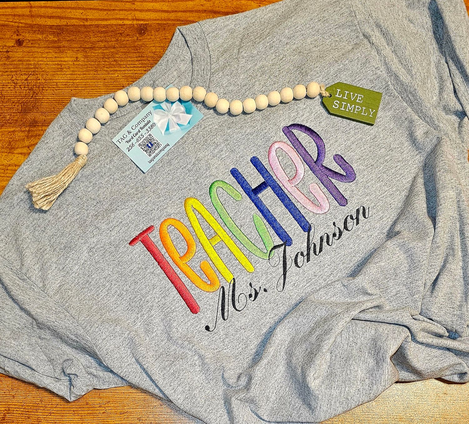 Custom Embroidered Teacher shirt