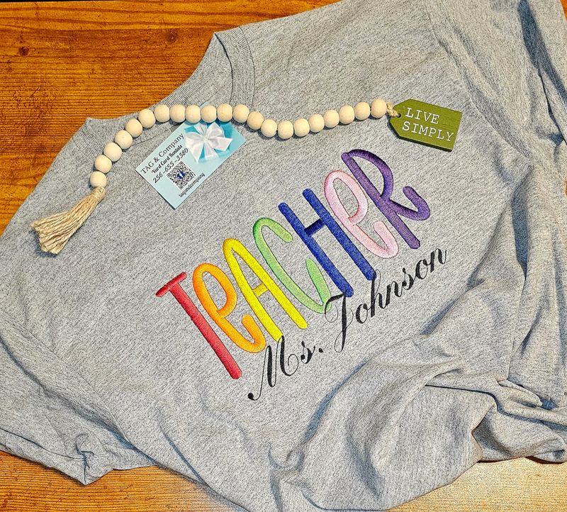 Custom Embroidered Teacher shirt