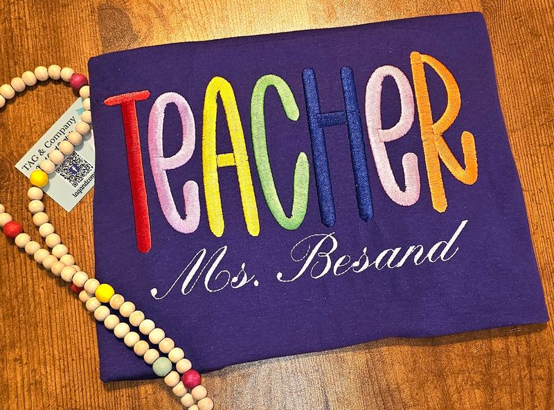 Custom Embroidered Teacher shirt