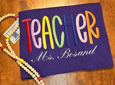 Custom Embroidered Teacher shirt