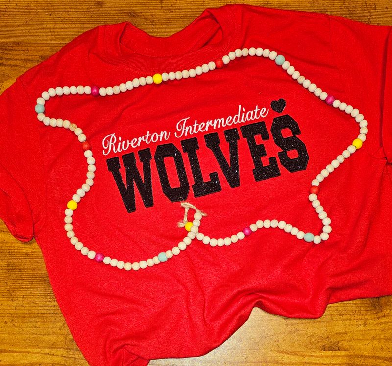 Riverton Intermediate Wolves Sparkle Embroidered T-Shirt