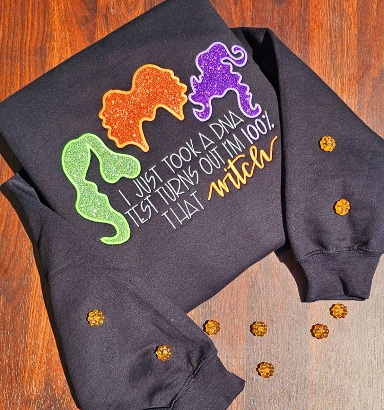 Hocus Pocus Inspired Glow-in-the-Dark Embroidered Sweatshirt 