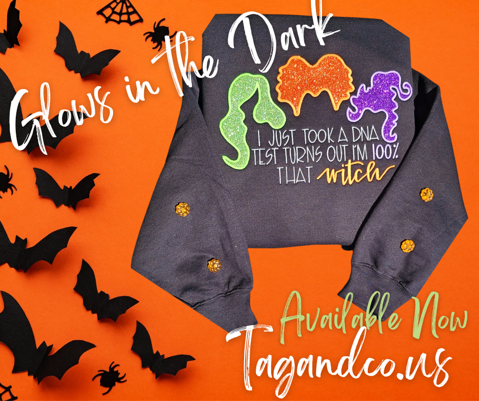 Hocus Pocus Inspired Glow-in-the-Dark Embroidered Sweatshirt 
