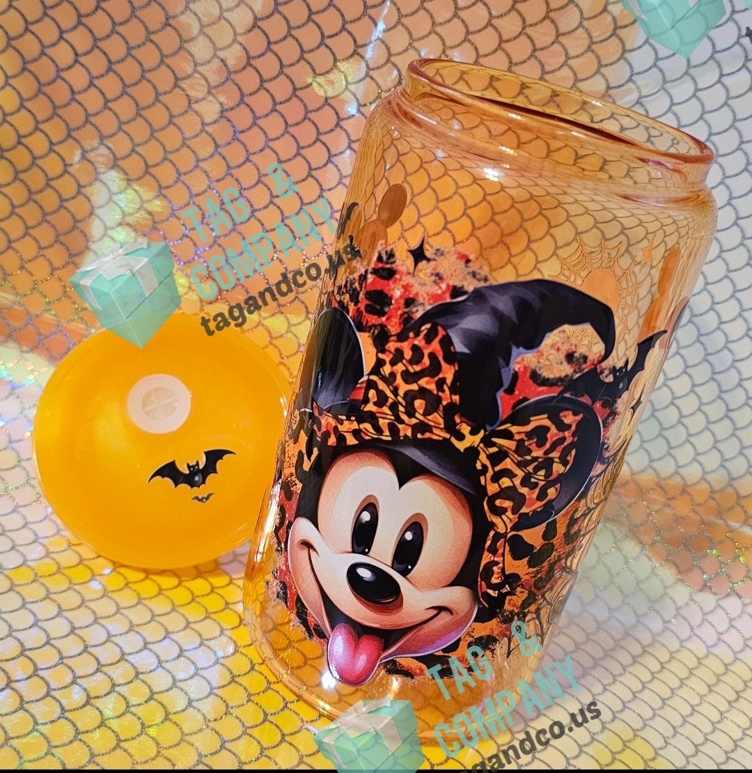 Halloween Mickey Leopard Witch Hat Tumble