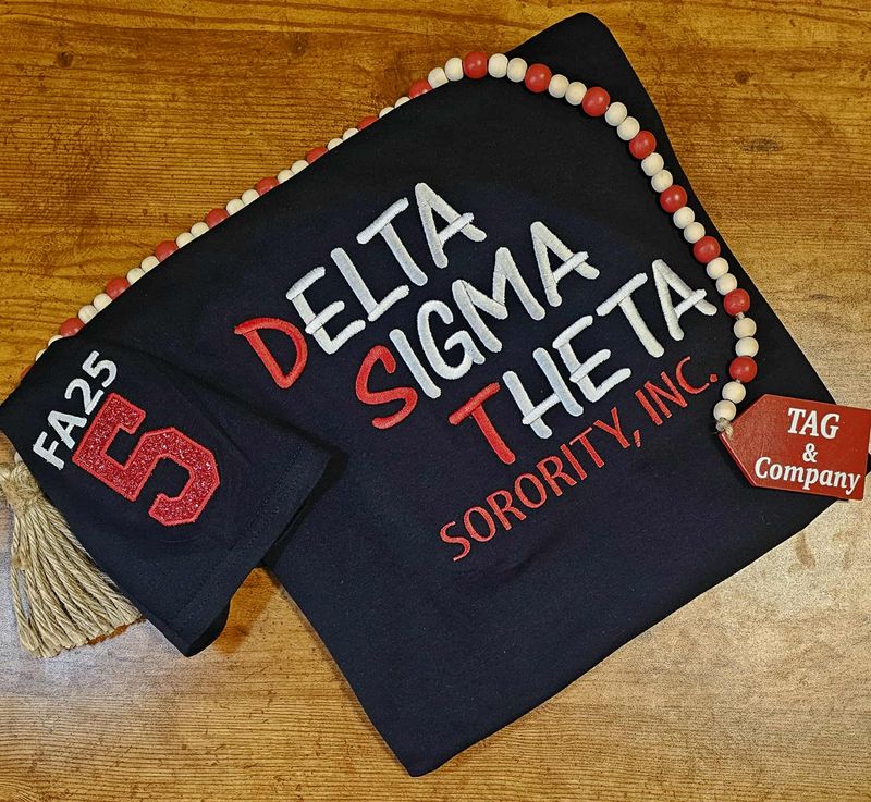 Delta Inspired Embroidered Tee