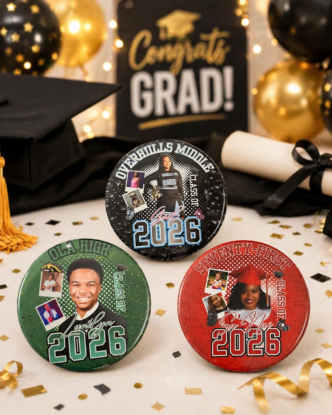 Graduation Pins or Magnets 