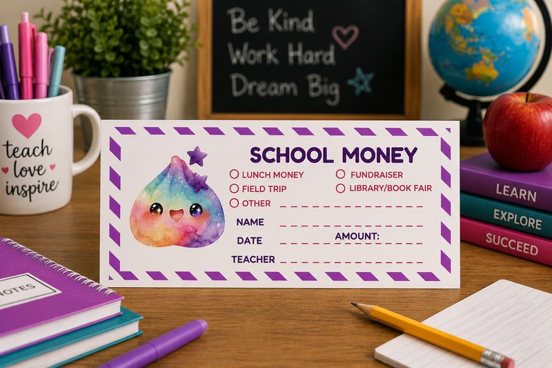 School Money Envelopes
