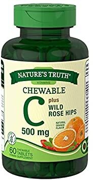 Nature's Truth Chewable Vitamin C 500 MG Plus Wild Rose Hips