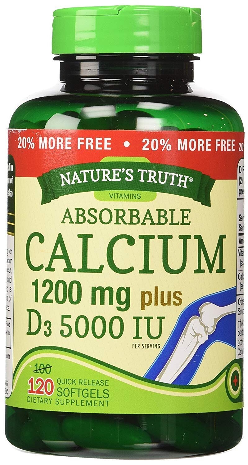 Nature's Truth Absorbable Calcium 1.200 MG Plus D3 5,000 IU