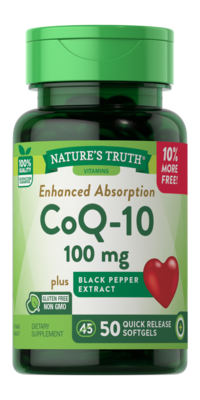 Nature's Truth Enhanced Absorption CoQ-10 100 MG Plus Black Pepper Extract