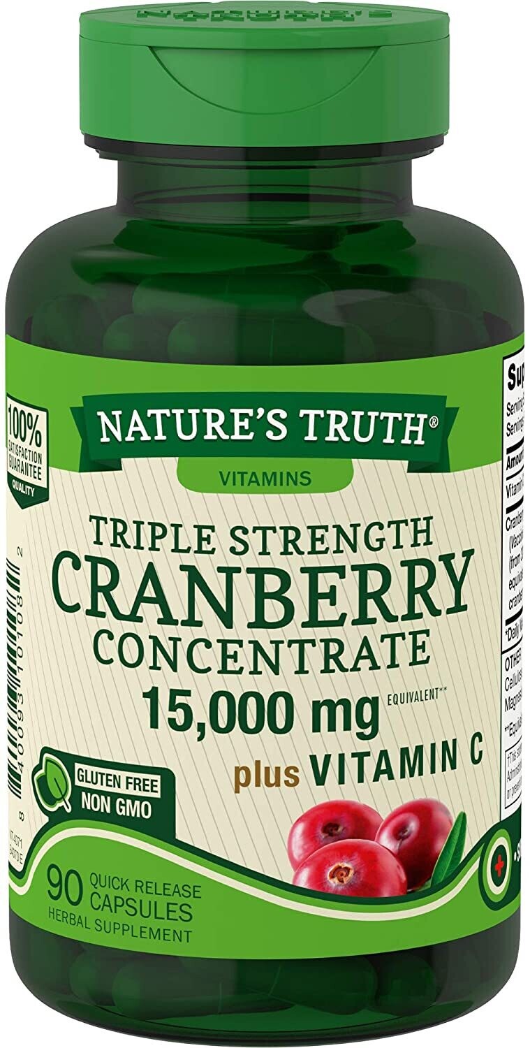 Nature's Truth Triple Strength Cranberry Concentrate 15,000 MG Plus Vitamin C