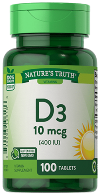 Nature's Truth Vitamin D3 10 MCG (400 IU)