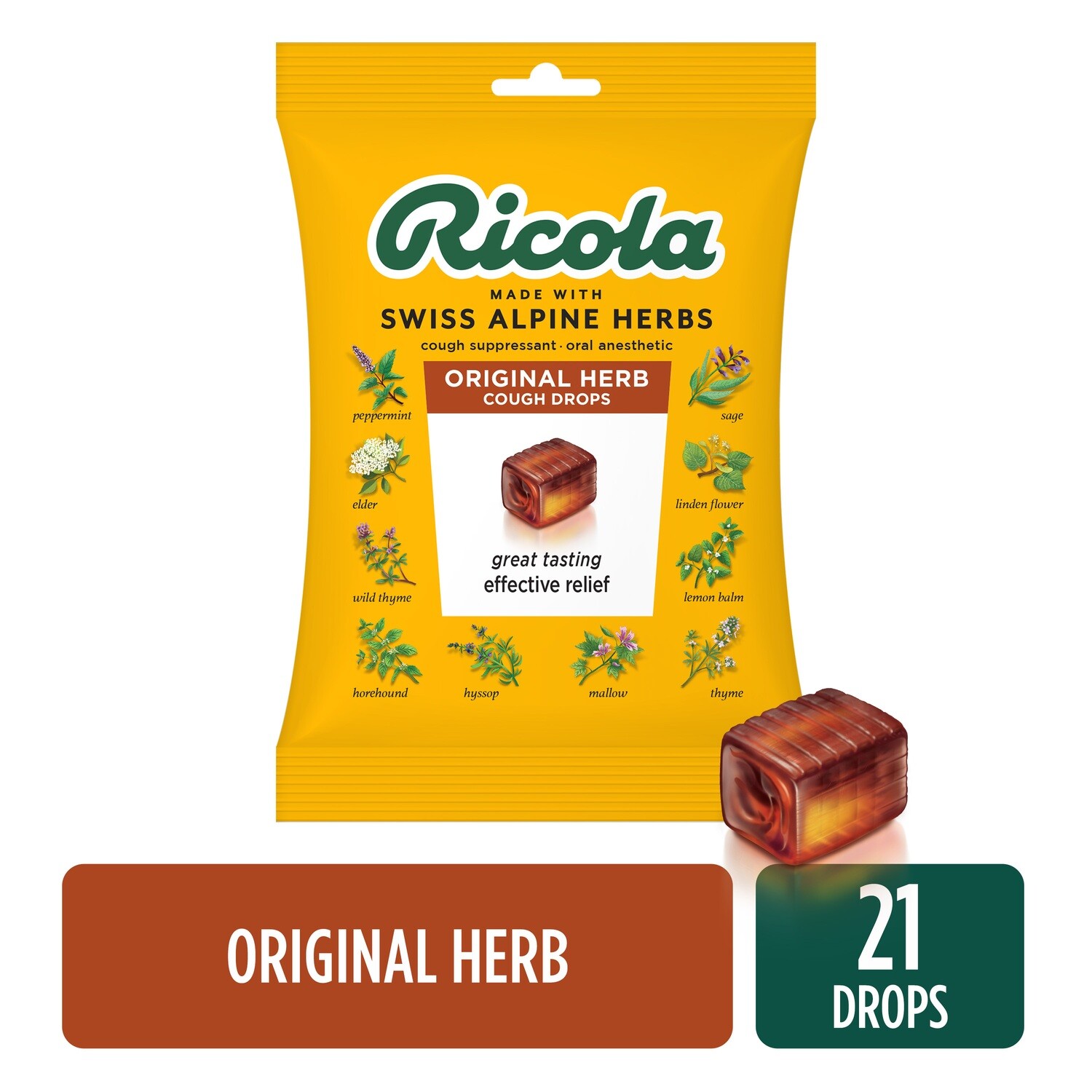 Ricola Cough Drop Original Natural Herb