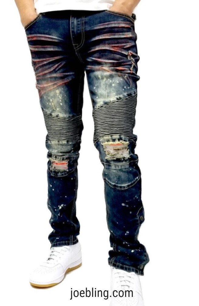 URBAN DENIM - BIKER RIPPED SPANDEX