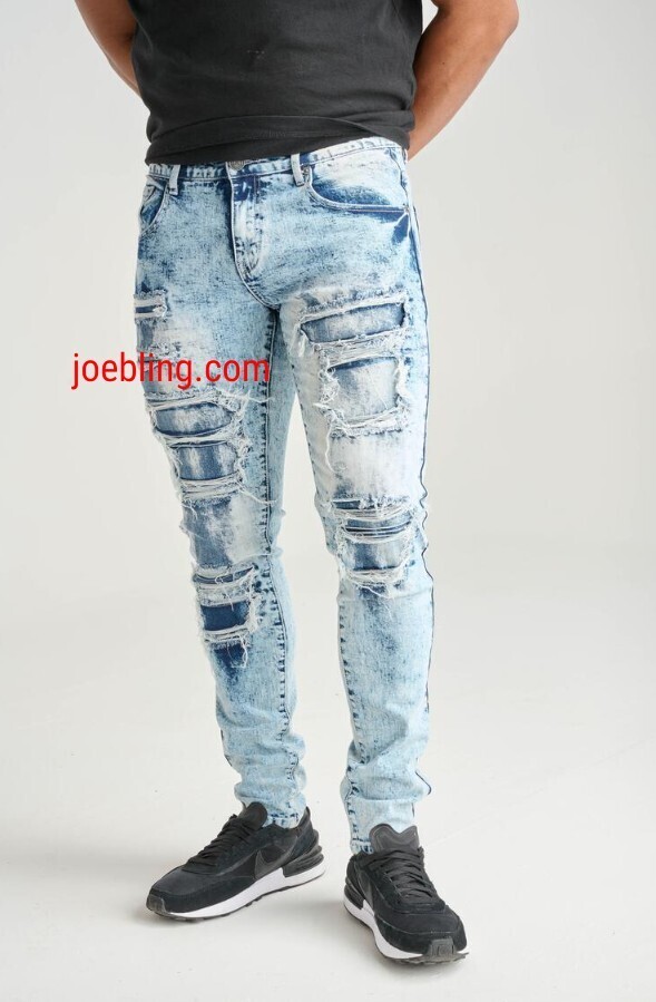 URBAN DENIM - LIGHT BLUE TIGHT STRETCHED RIPPED