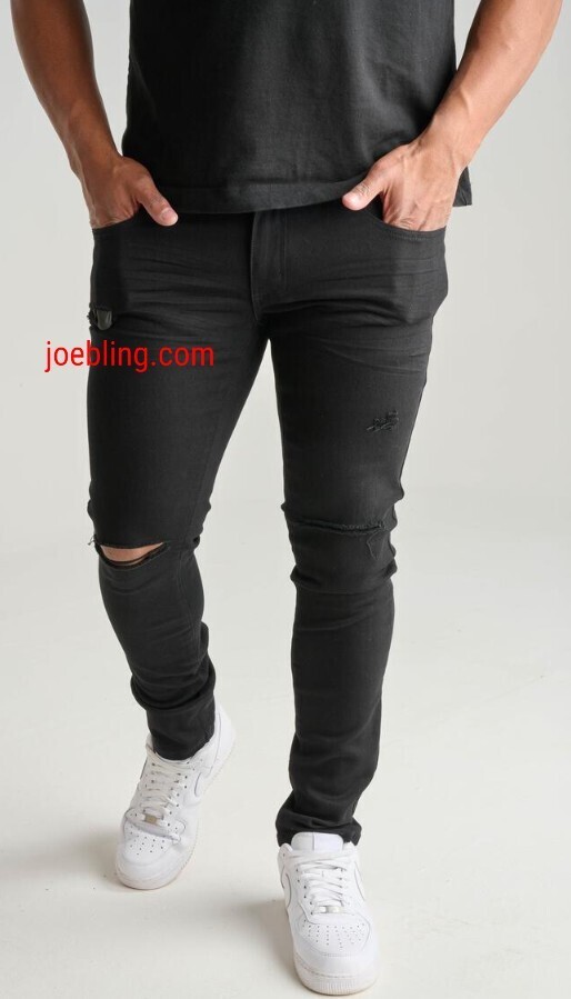 URBAN DENIM - BLACK TIGHT RIPPED