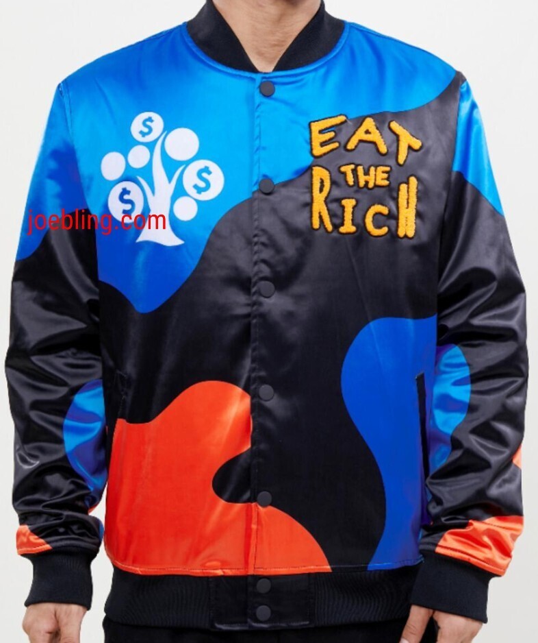 URBAN JACKET - BLUE EAT THE RICH SATIN