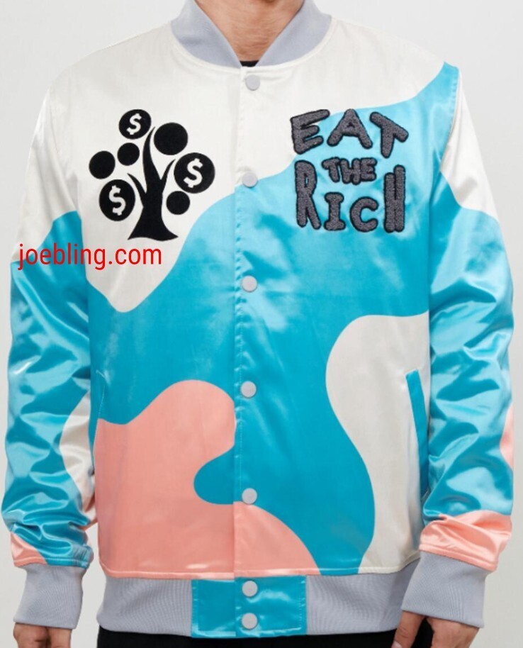 URBAN JACKET - BRIGHT BLUE EAT THE RICH SATIN