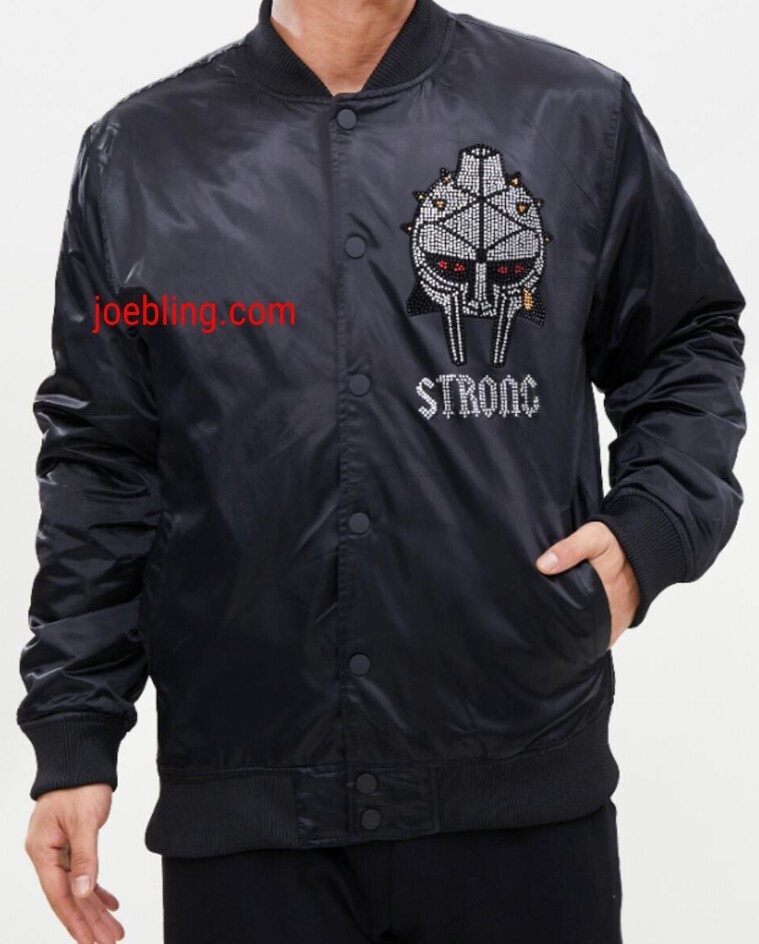 URBAN JACKET - BLACK RHINESTONE STRONG SATIN